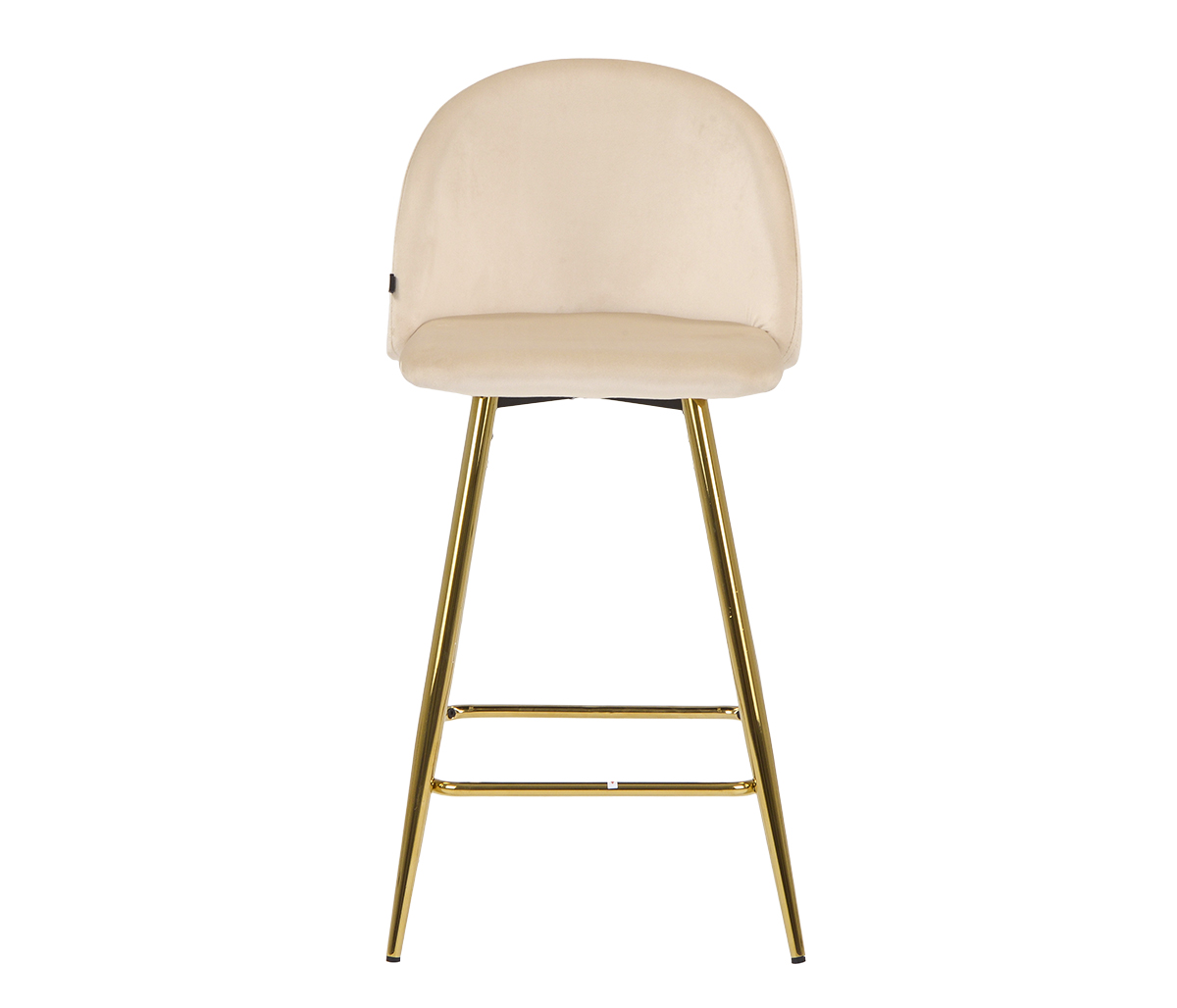 Banco alto Jonotla velvet pata dorada - Beige