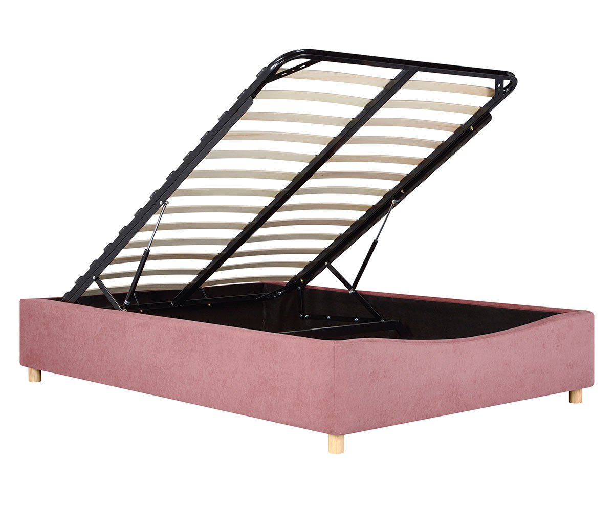 Base de cama Nakane matrimonial - Rosa cenizo