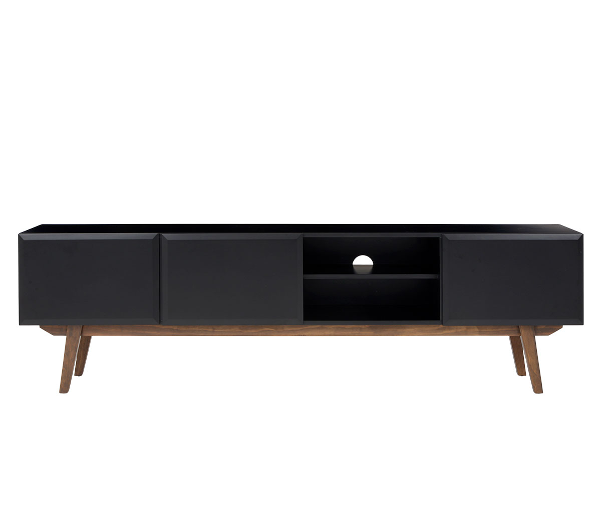 Mueble de tv Cuauhtémoc nogal 200 cm - Negro