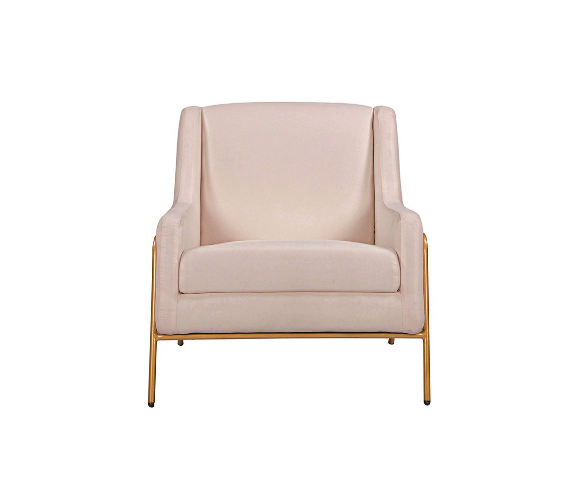 Sillón Tuxama pata dorada - Beige