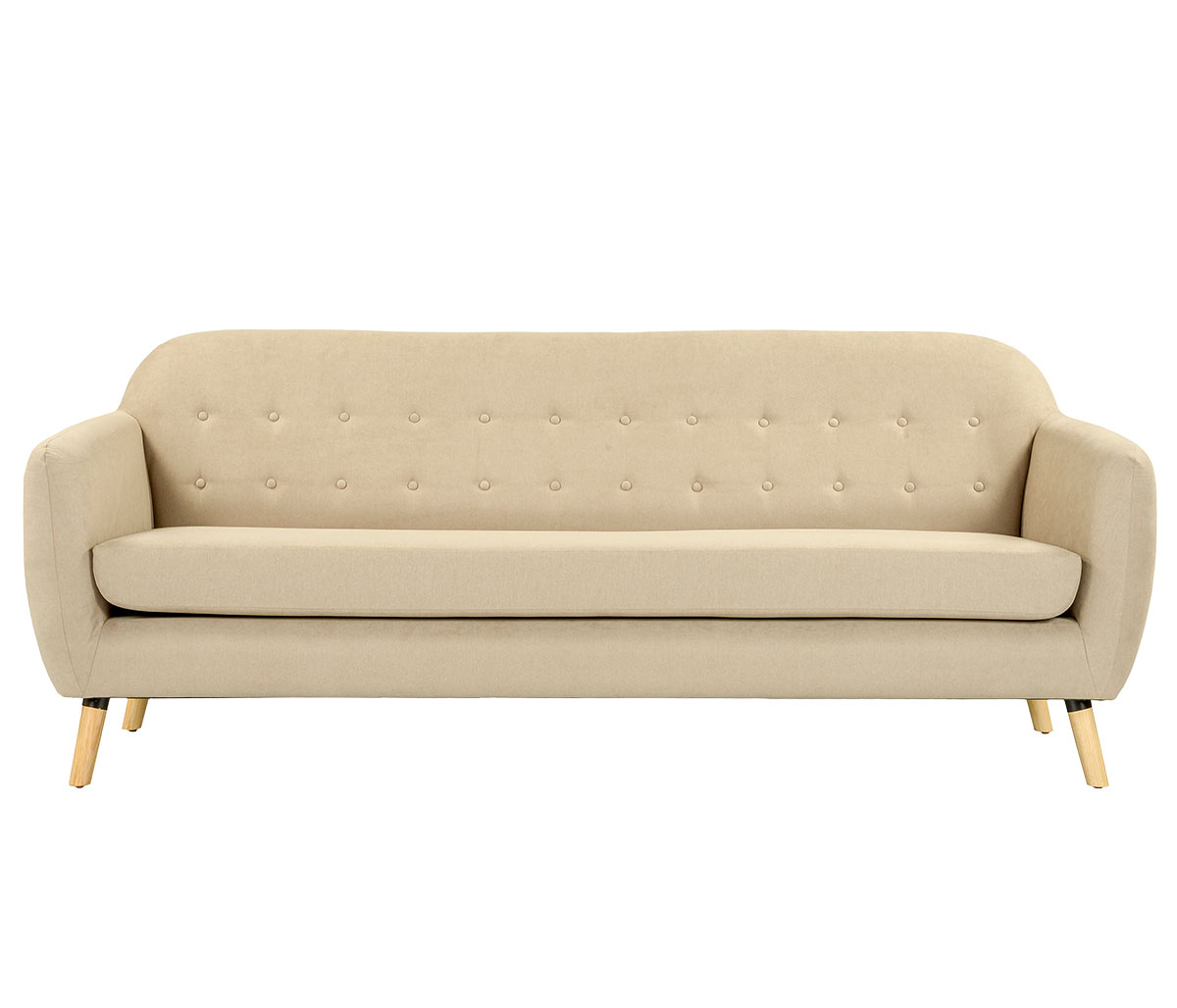 Sofá 3 cuerpos San Blas pata encino - Beige