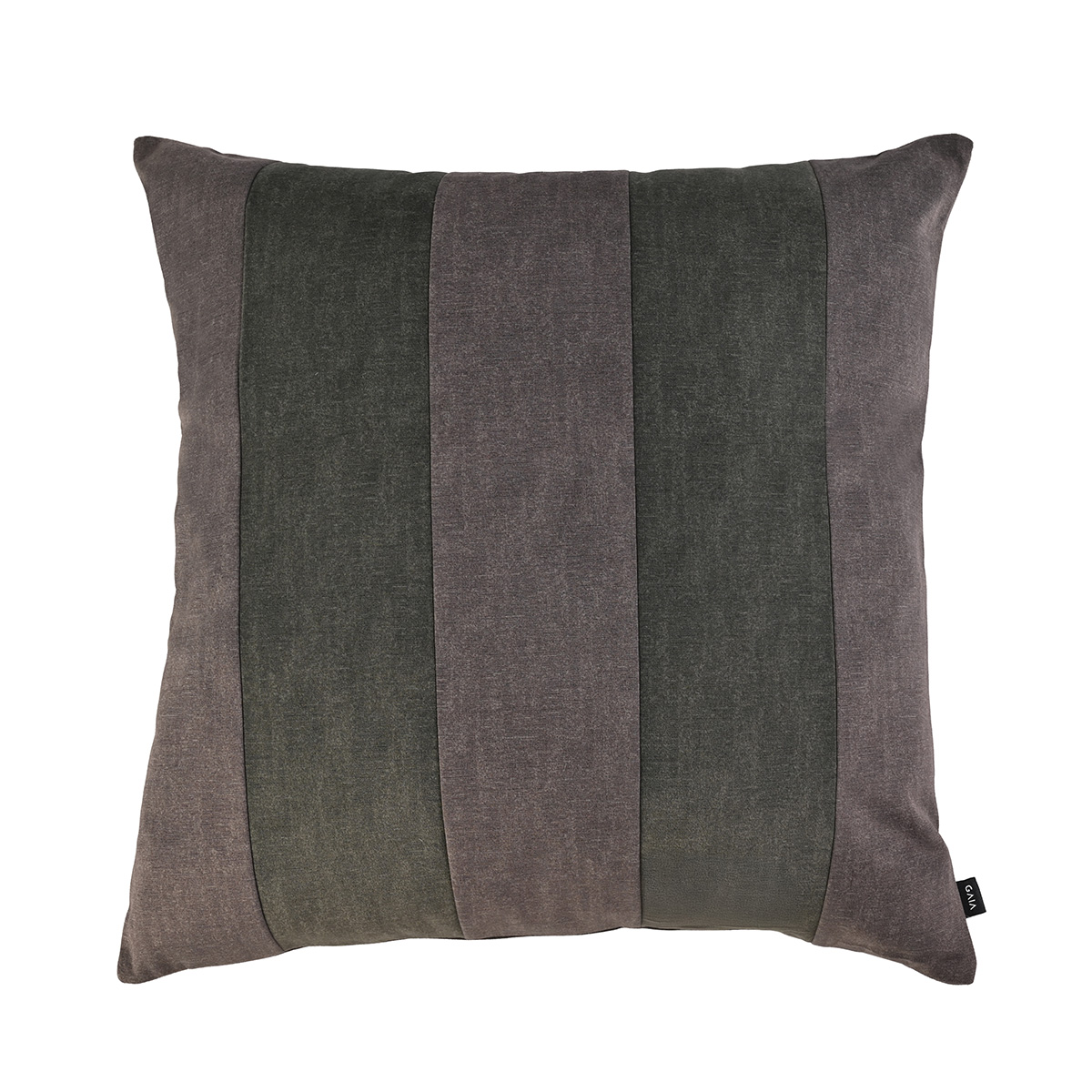 Cojin 50 x 50 cm Soffio - Gris oscuro con rayas verdes