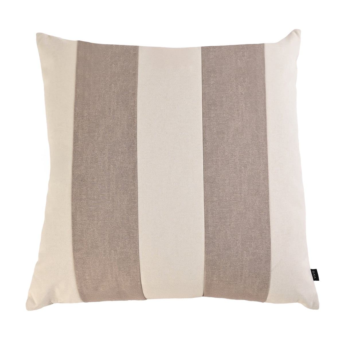 Cojin 50 x 50 cm Soffio - Hueso con rayas taupe