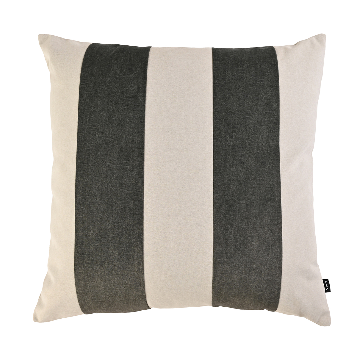 Cojin 50 x 50 cm Soffio - Hueso con rayas verde