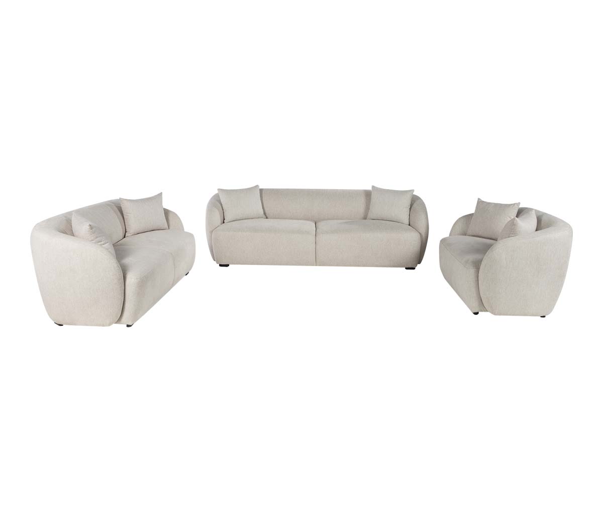 Set, sofá 3 cuerpos, sofá 2 cuerpos y sillón XL, Kant, Marfil