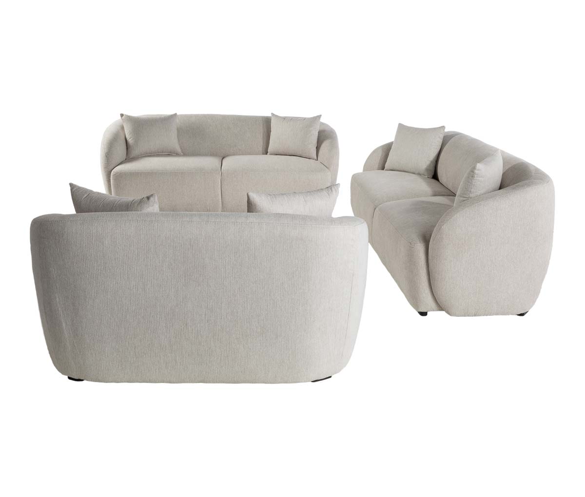 Set, sofá 3 cuerpos, sofá 2 cuerpos y sillón XL, Kant, Marfil