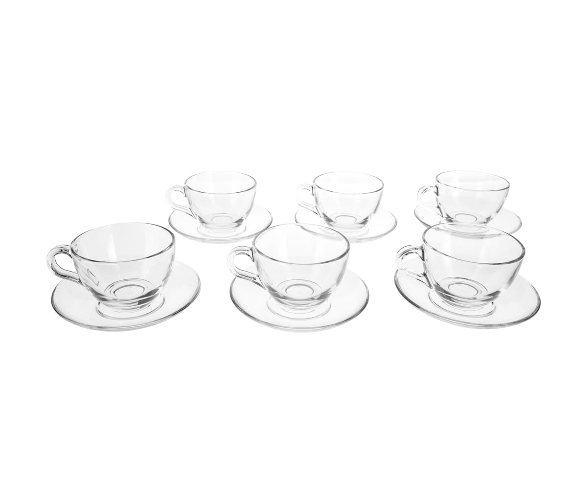 Set de 6 tazas con plato para café 238 ml Ébano - Transparente