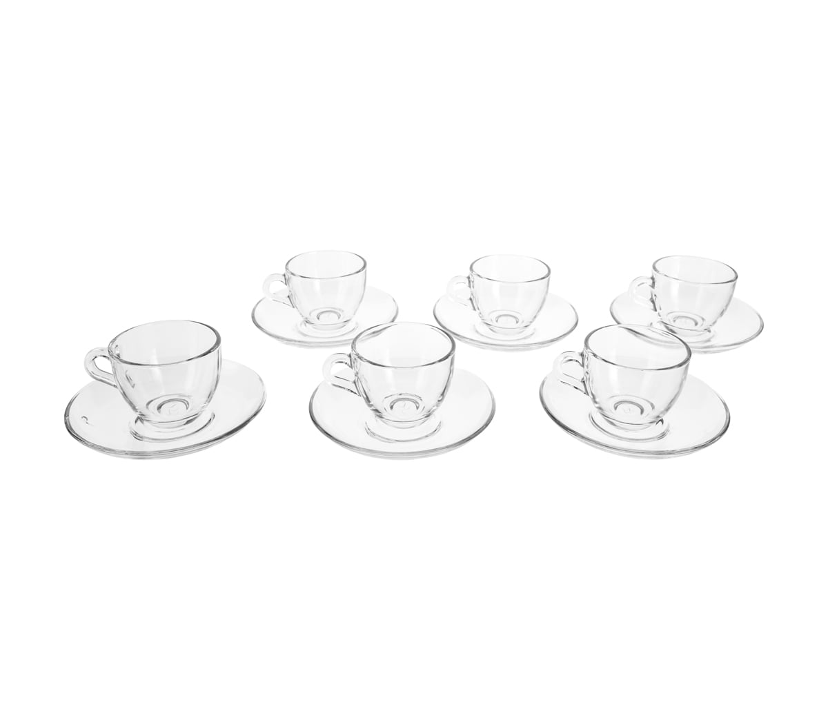Set de 6 tazas con plato para espresso 85 ml Ébano - Transparente