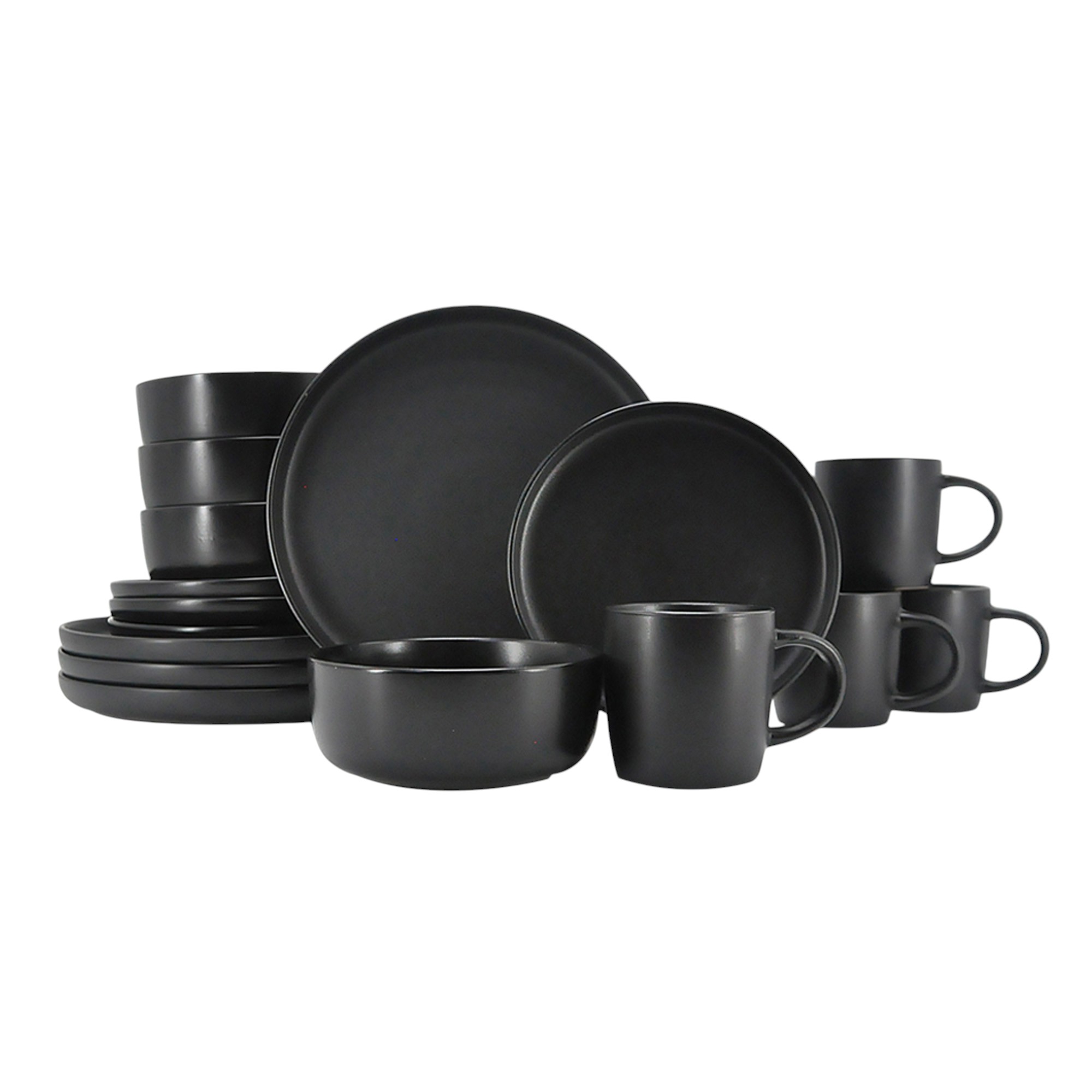 Vajilla de cerámica para 4 personas Lagos - Negro