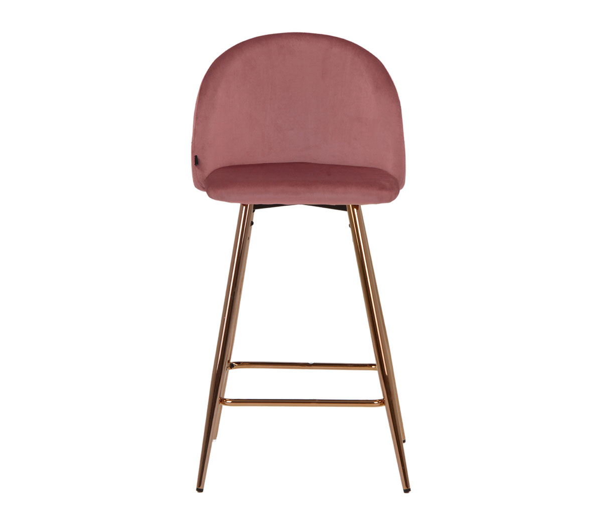 Banco alto Jonotla velvet pata cobre - Rosa