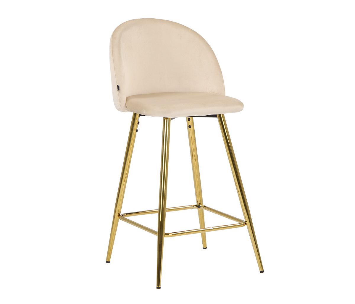 Banco alto Jonotla velvet pata dorada - Beige