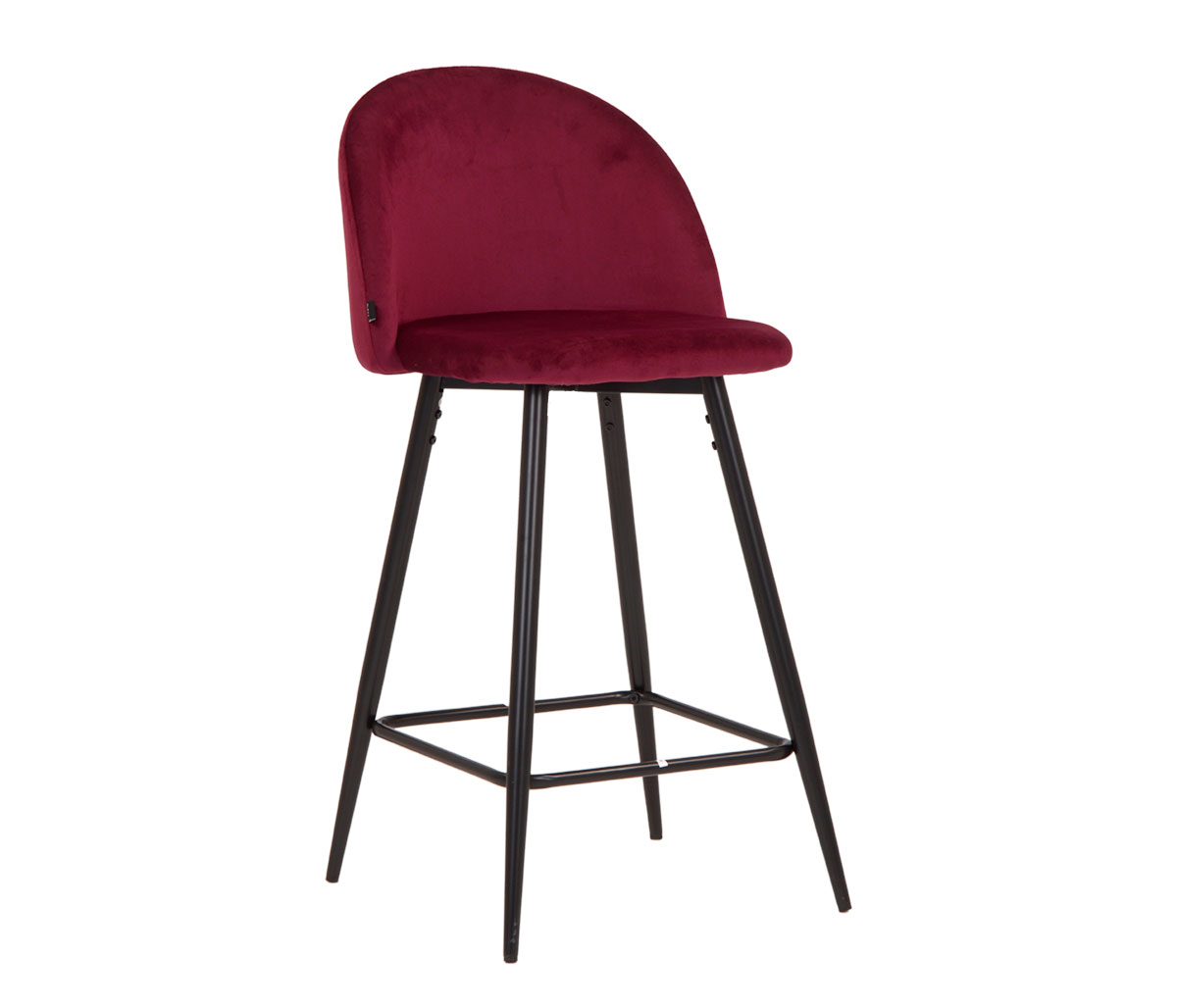Set de 2 bancos altos Jonotla velvet pata negra - Rojo