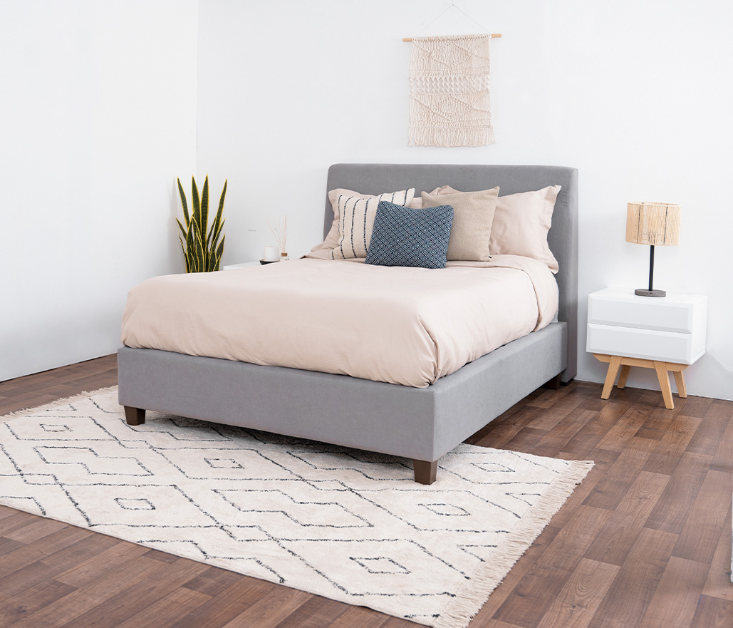 Base de cama matrimonial Alva - Gris claro