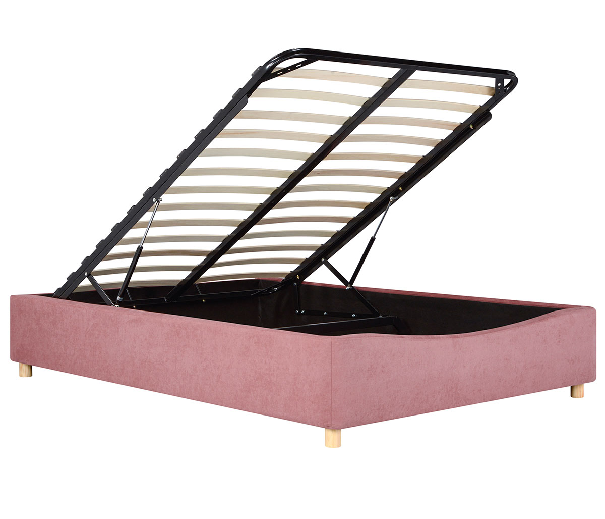 Base de cama Nakane queen size - Rosa cenizo