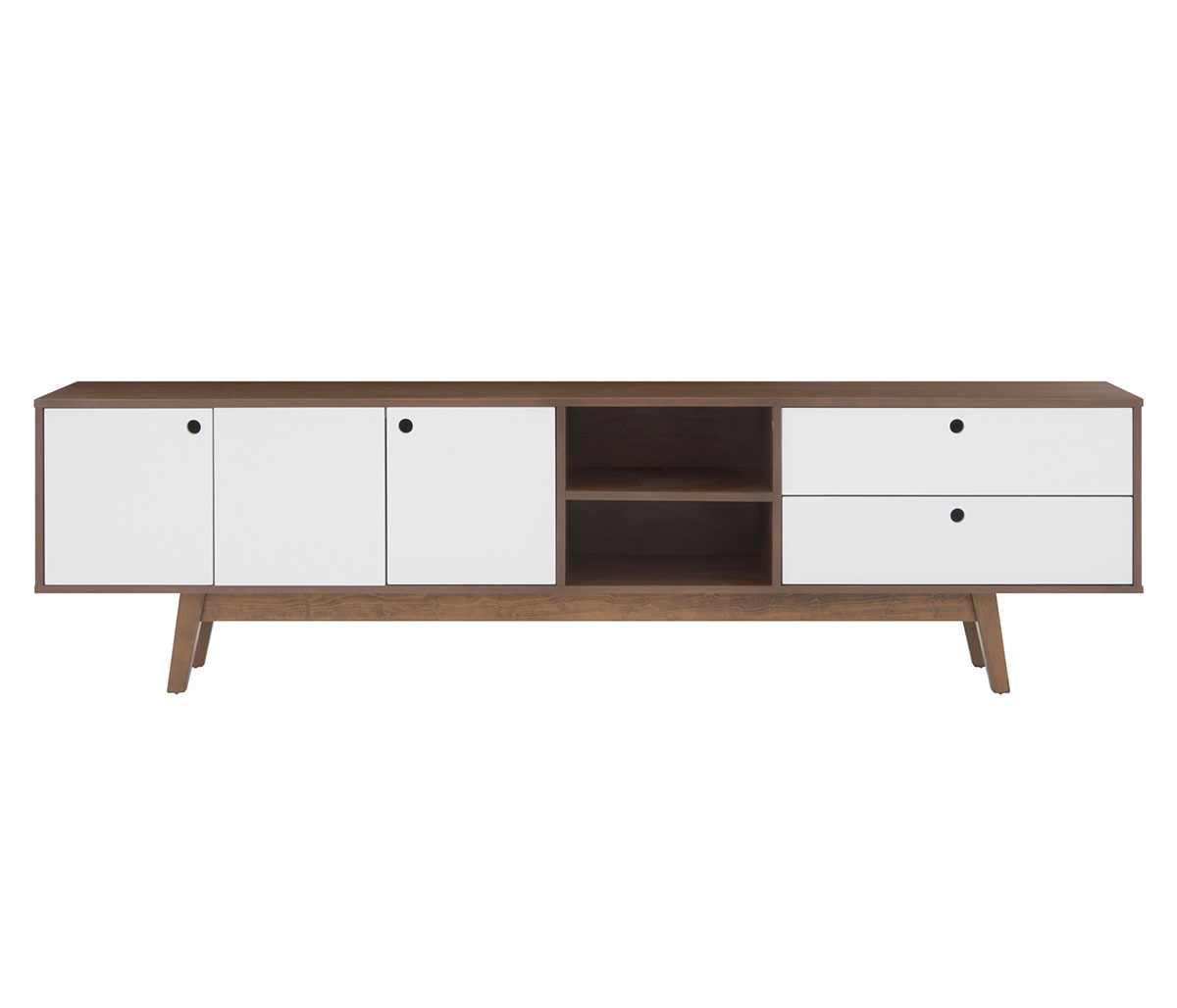 Mueble para tv Evo nogal 200 cm - Blanco