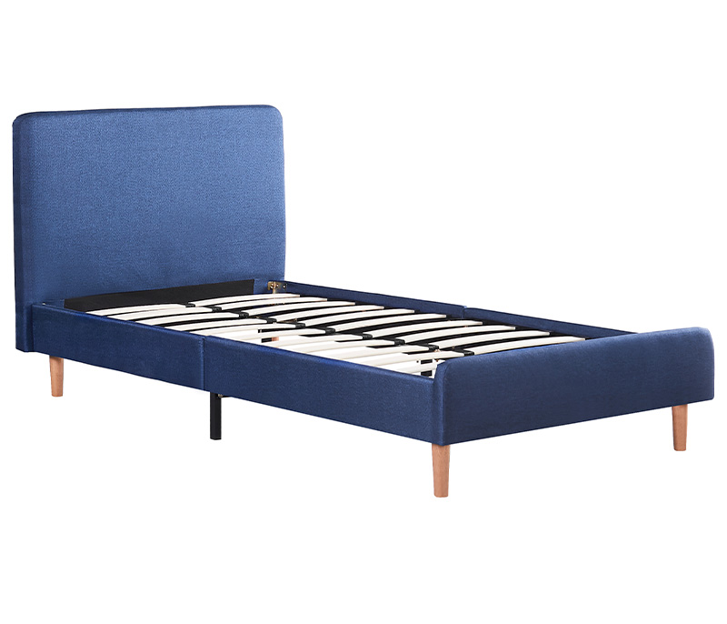Cama individual Damasco Azul - Nogal