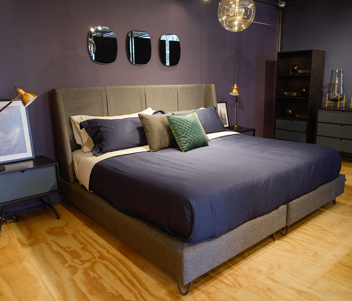 Cama king size Skye - Verde