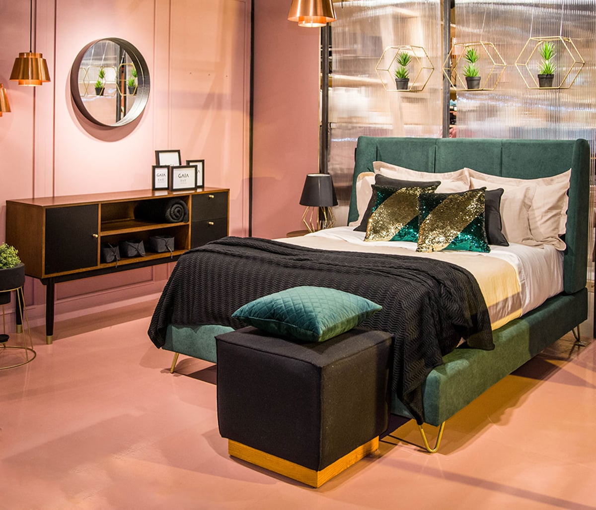 Cama matrimonial Skye - Verde