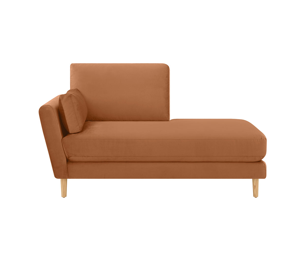 Chaise lounge brazo izquierdo Levanto pata encino - Terracota