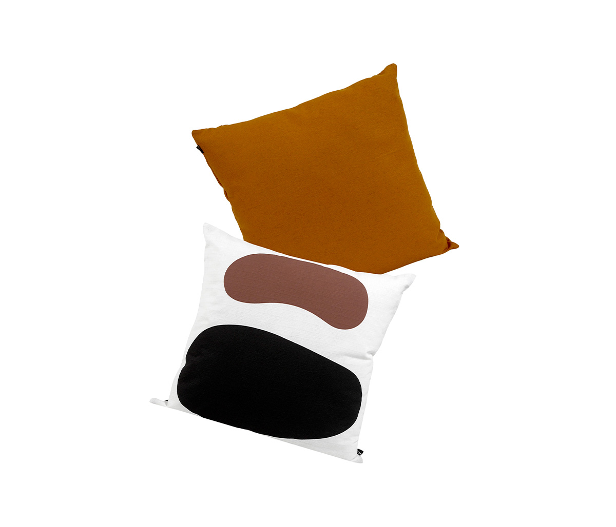 Cojín Sewu 45x45 - Amarillo + Cojín Aria 45x45 - Negro