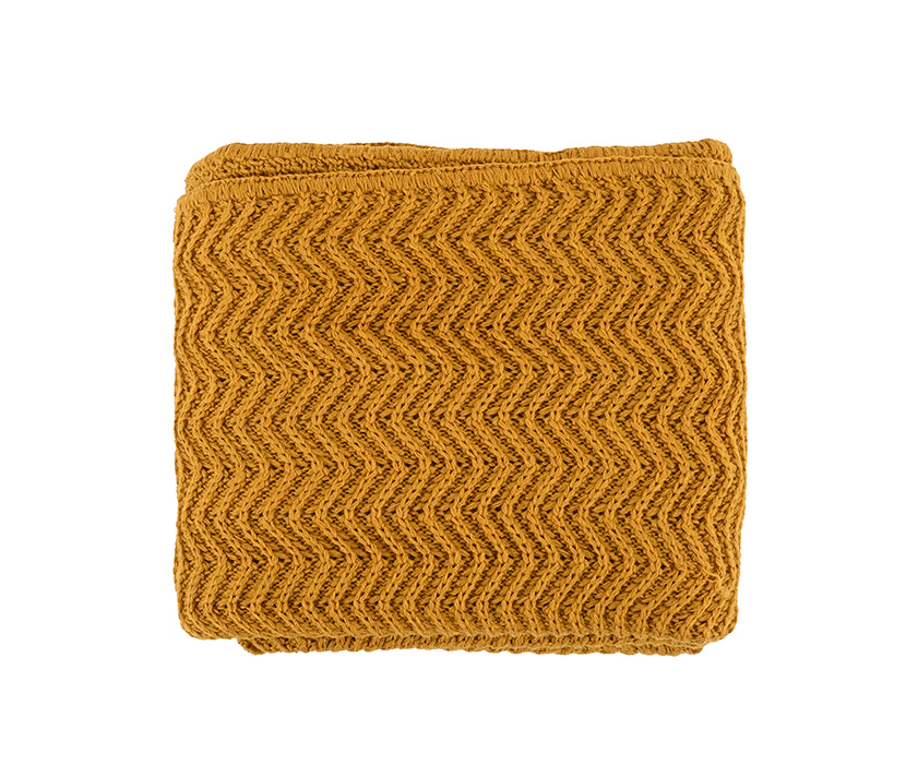 Frazada Zig Zag 150x80 cm- Mostaza