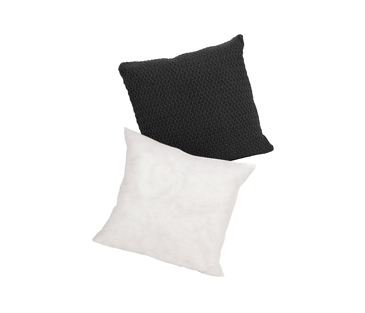 Funda de Cojín Kali 45x45 - Gris oscuro + Relleno para cojín 45x45 - Blanco