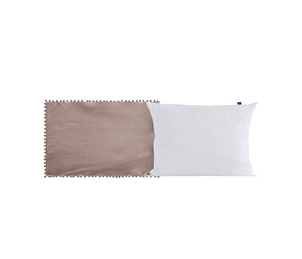 Funda para cojín de terciopelo 30 x 50 cm Cholul - Rosa claro + Relleno para cojín con funda en microfibra 30x50 cm - Blanco