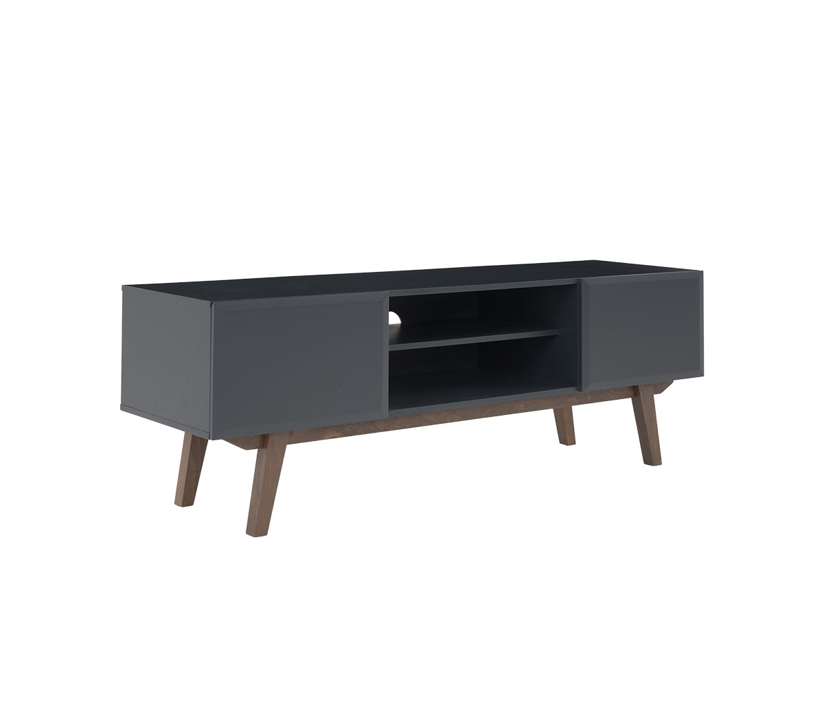 Mueble de tv Cuauhtémoc nogal - Gris oscuro