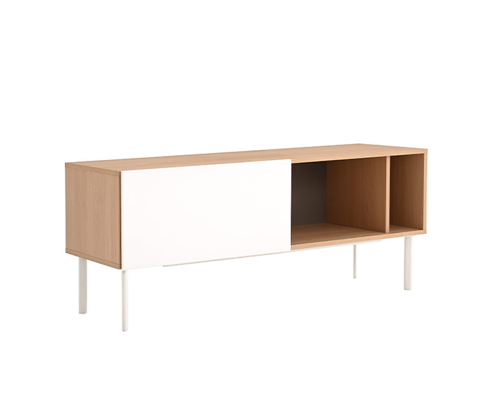 Mueble de tv 120 cm Portales encino - Blanco