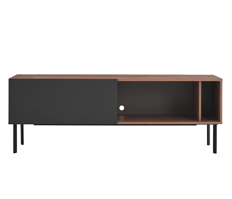 Mueble de tv 150 cm Portales nogal - Negro