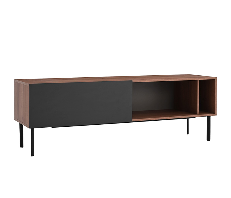 Mueble de tv 150 cm Portales nogal - Negro