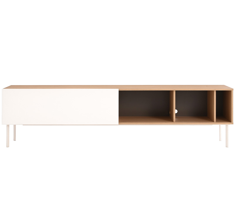 Mueble de tv 200 cm Portales encino - Blanco