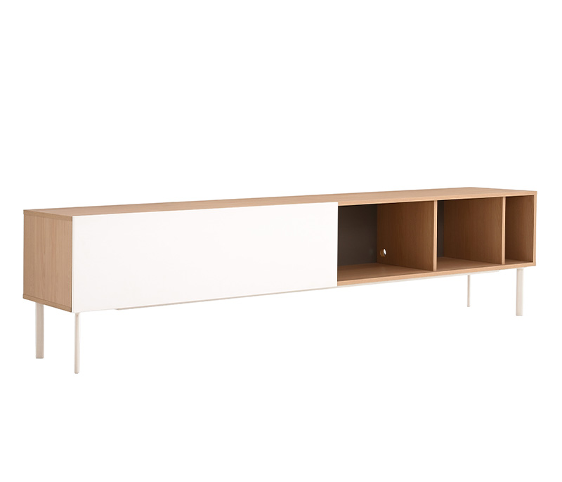 Mueble de tv 200 cm Portales encino - Blanco