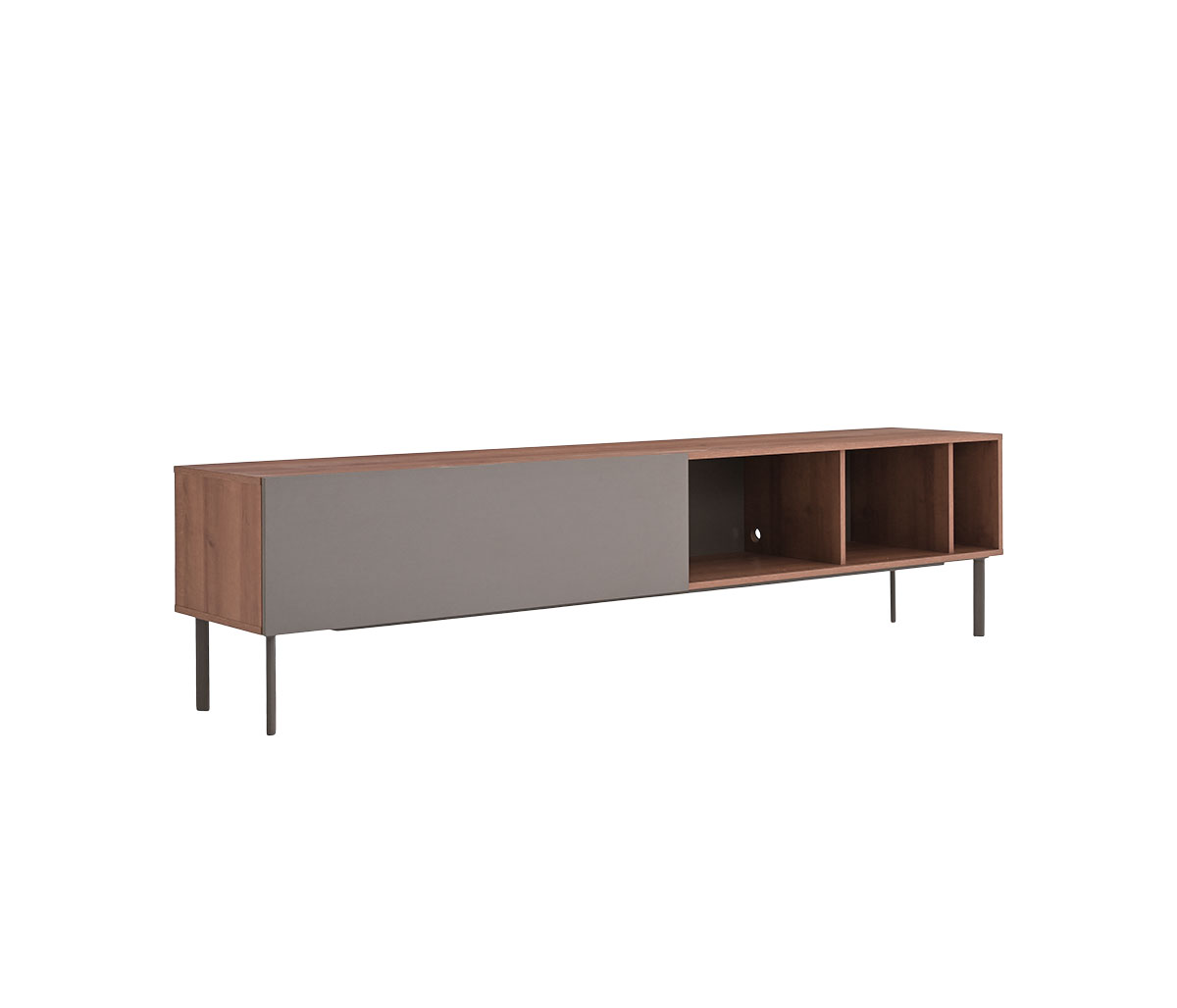 Mueble de tv 200 cm Portales nogal - Gris