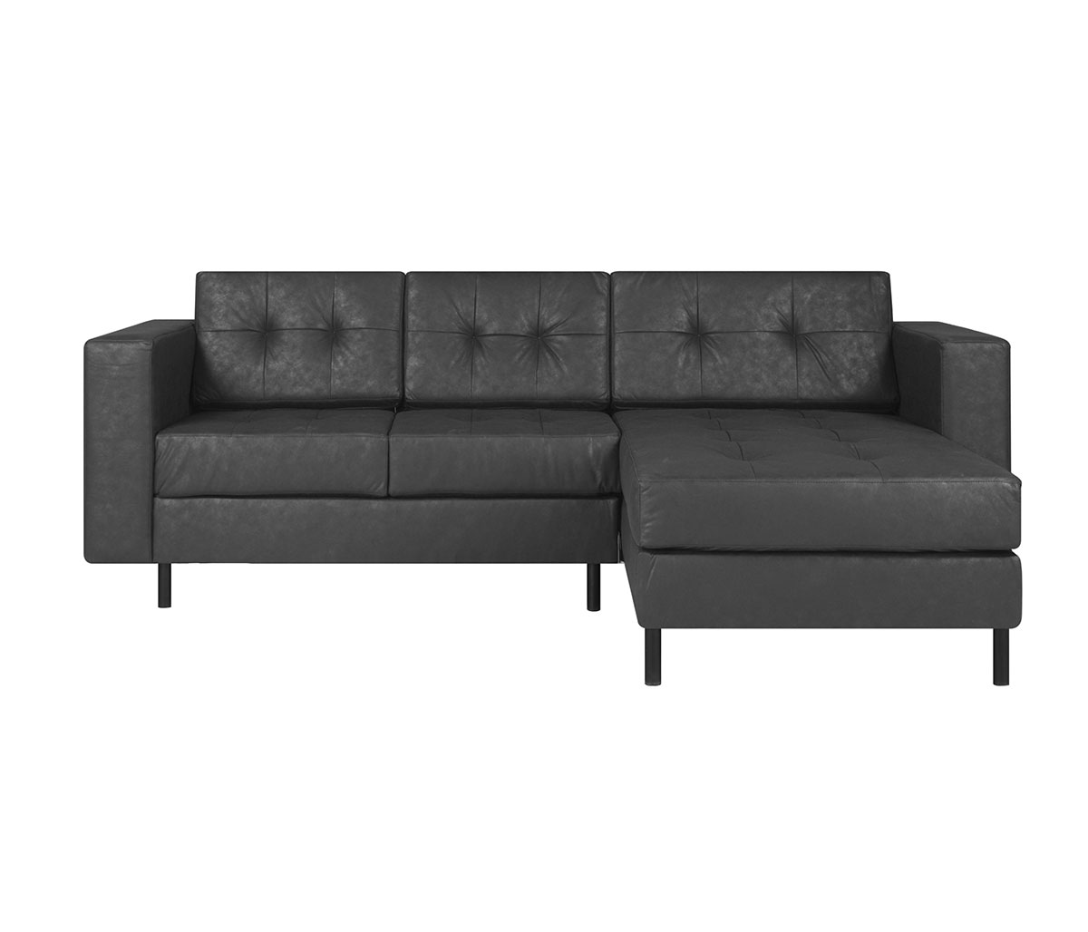 Sala esquinera derecha Leonora vinil - Negro