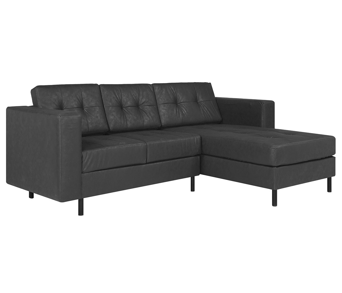Sala esquinera derecha Leonora vinil - Negro