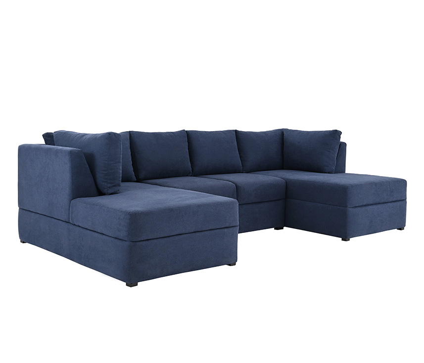 Sala modular 4 cuerpos Amil - Azul oscuro