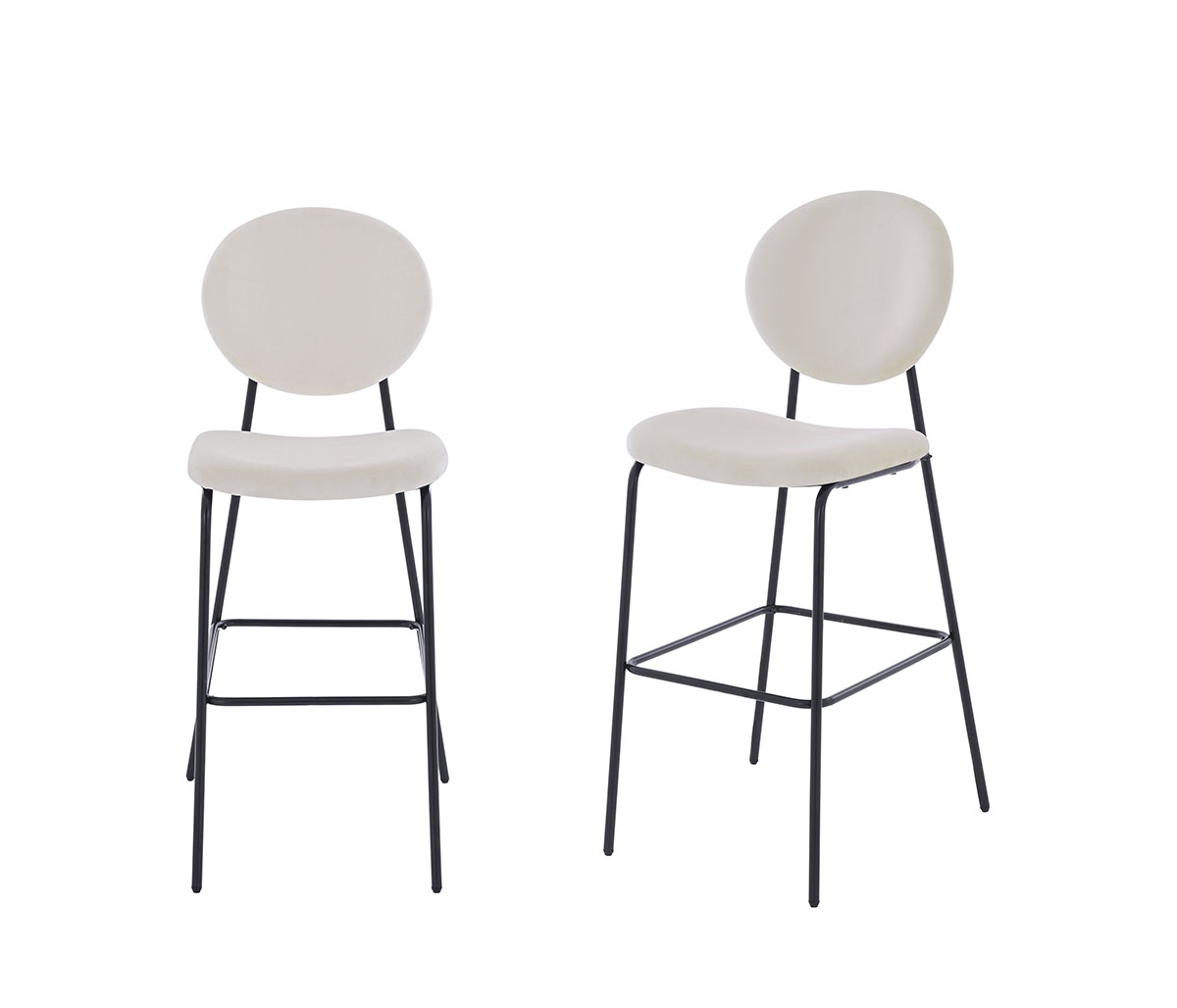 Set de 2 bancos altos Pisa pata negra - Beige