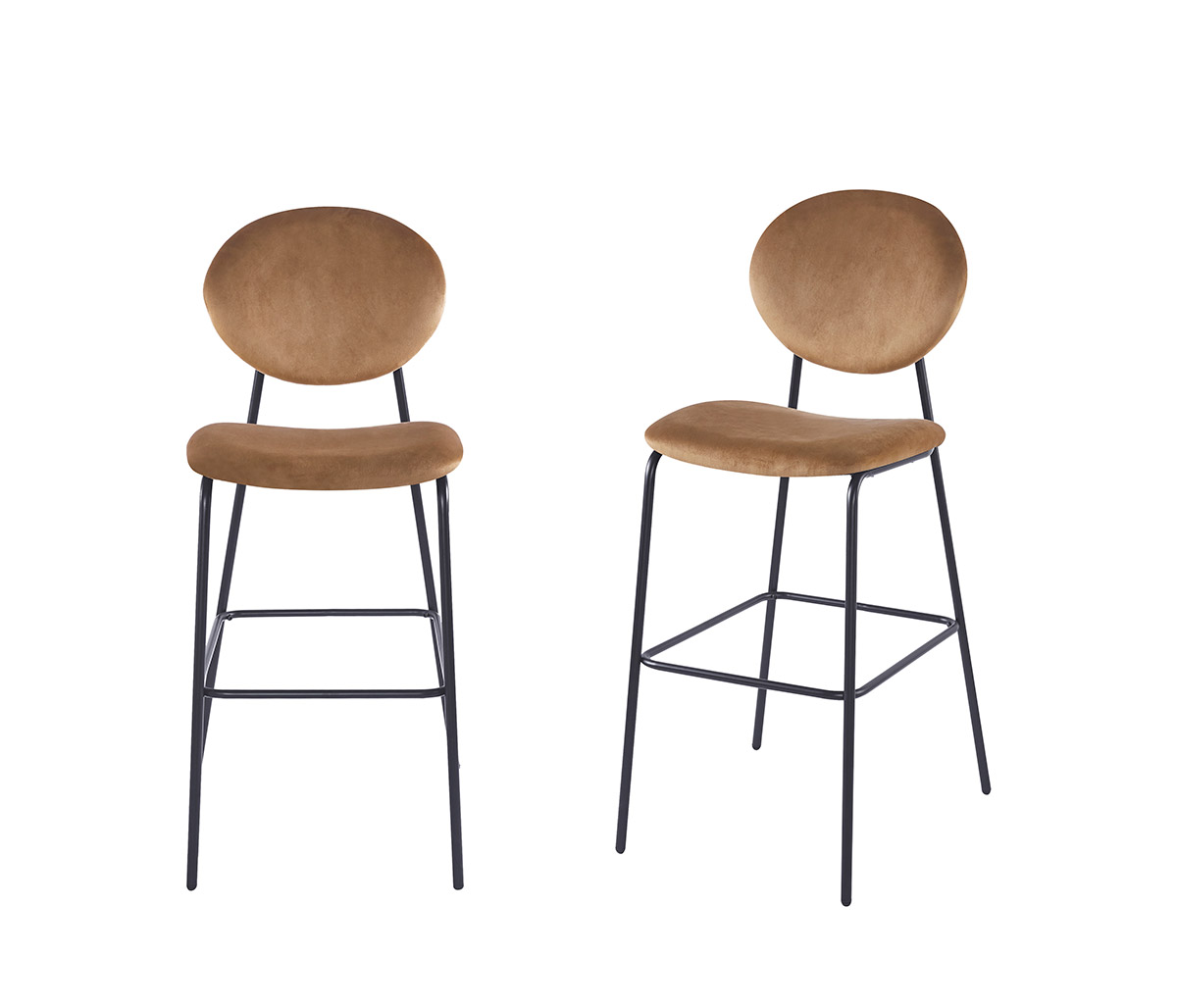 Set de 2 bancos altos Pisa pata negra - Dorado