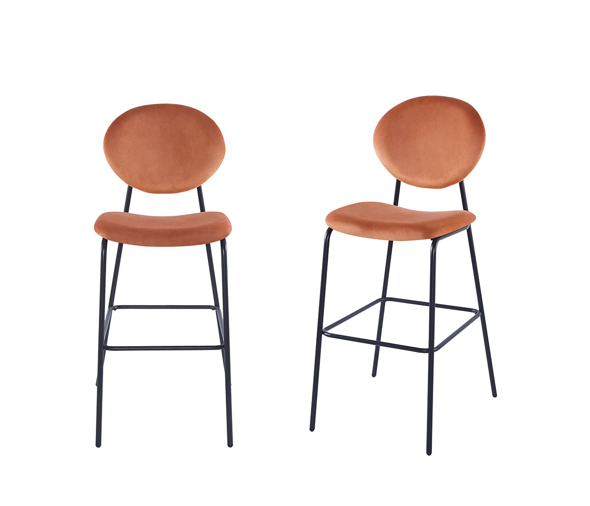 Set de 2 bancos altos Pisa pata negra - Naranja