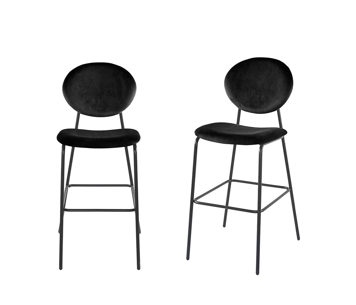 Set de 2 bancos altos Pisa pata negra - Negro