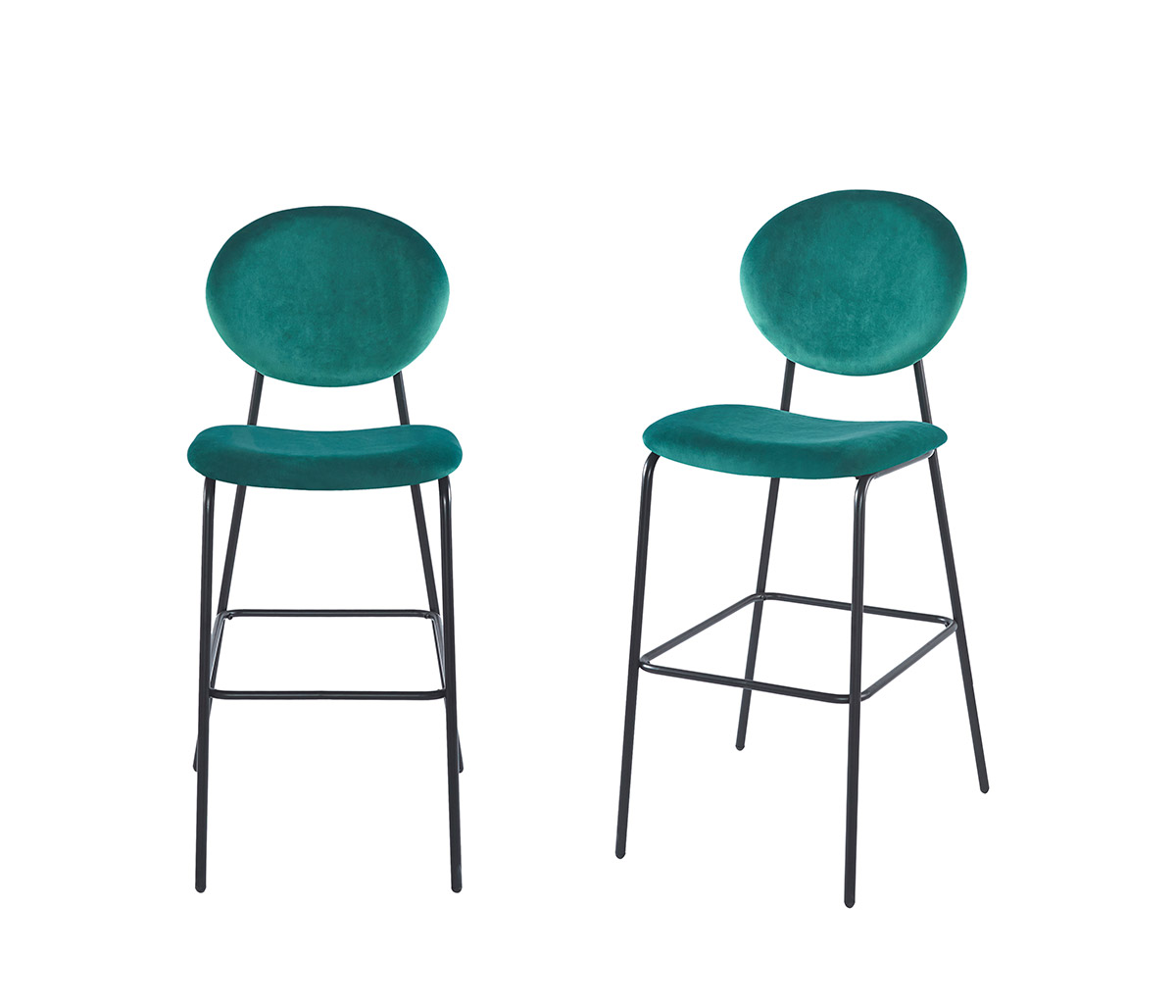 Set de 2 bancos altos Pisa pata negra - Verde