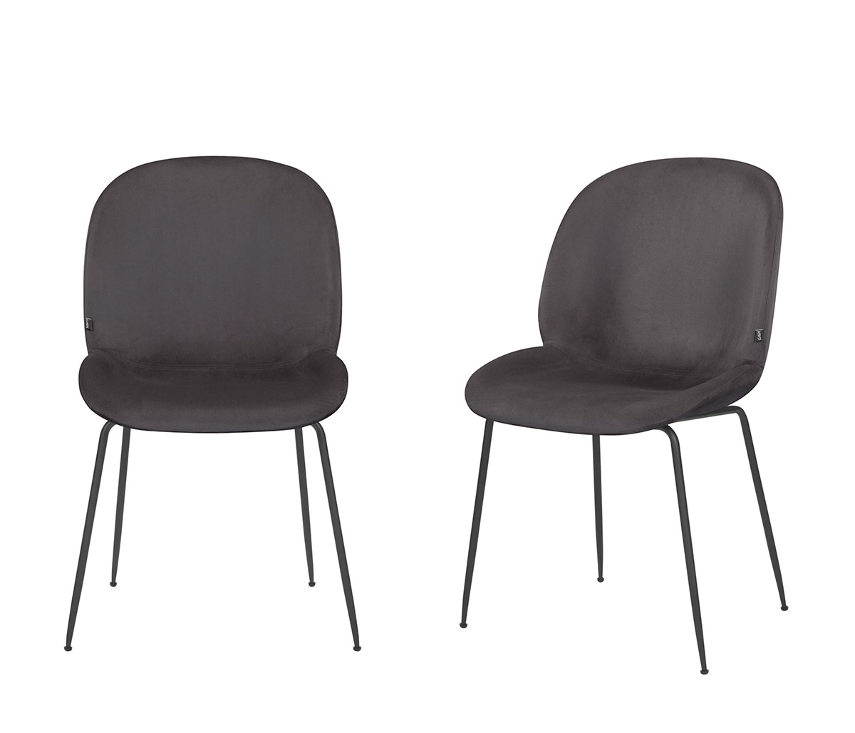 Set de 2 sillas Apatli pata negra - Gris oscuro