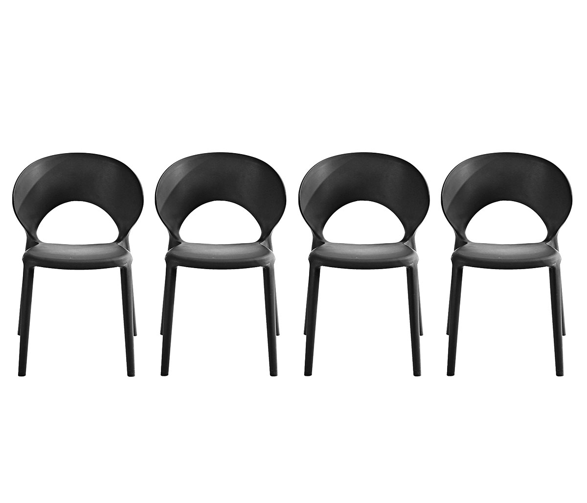 Set de 4 sillas Burdeos - Negro
