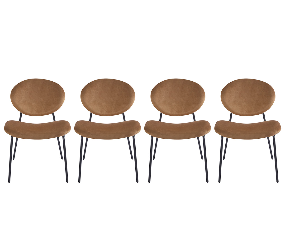 Set de 4 sillas Pisa pata negra - Dorado