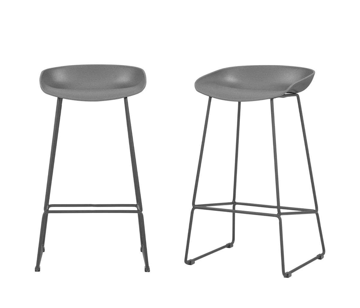 Set de 2 bancos altos Morel - Gris oscuro