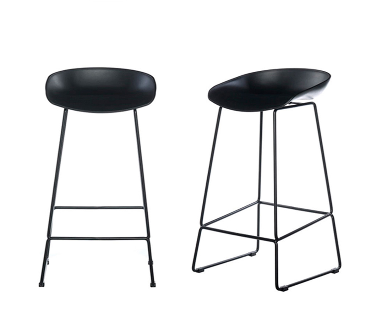 Set de 2 bancos altos Morel - Negro