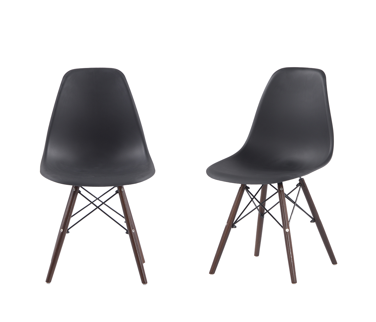 Set de 2 Sillas Eames nogal - Negro