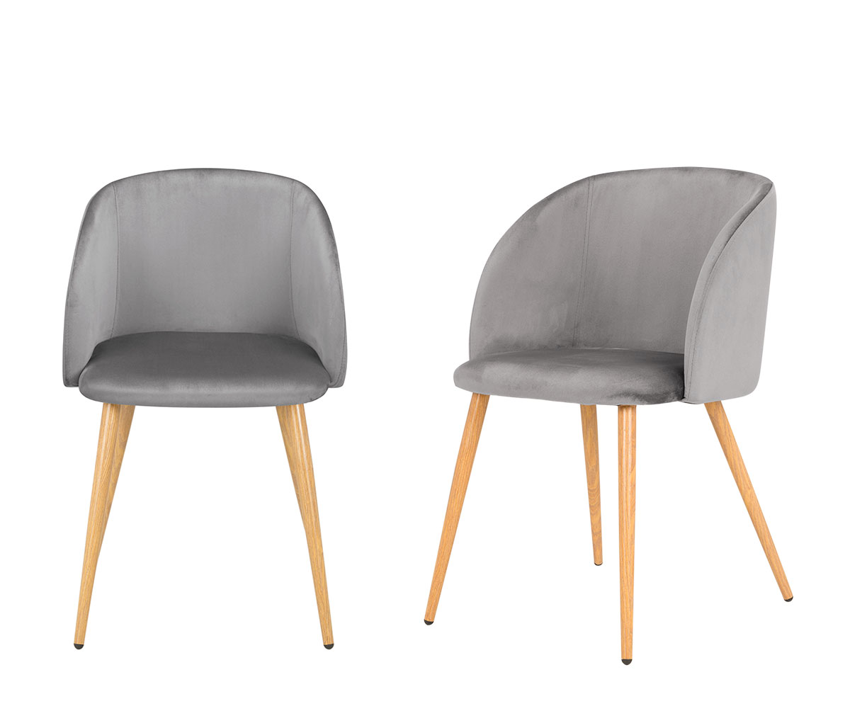 Set de 2 sillas Rolet encino - Gris claro
