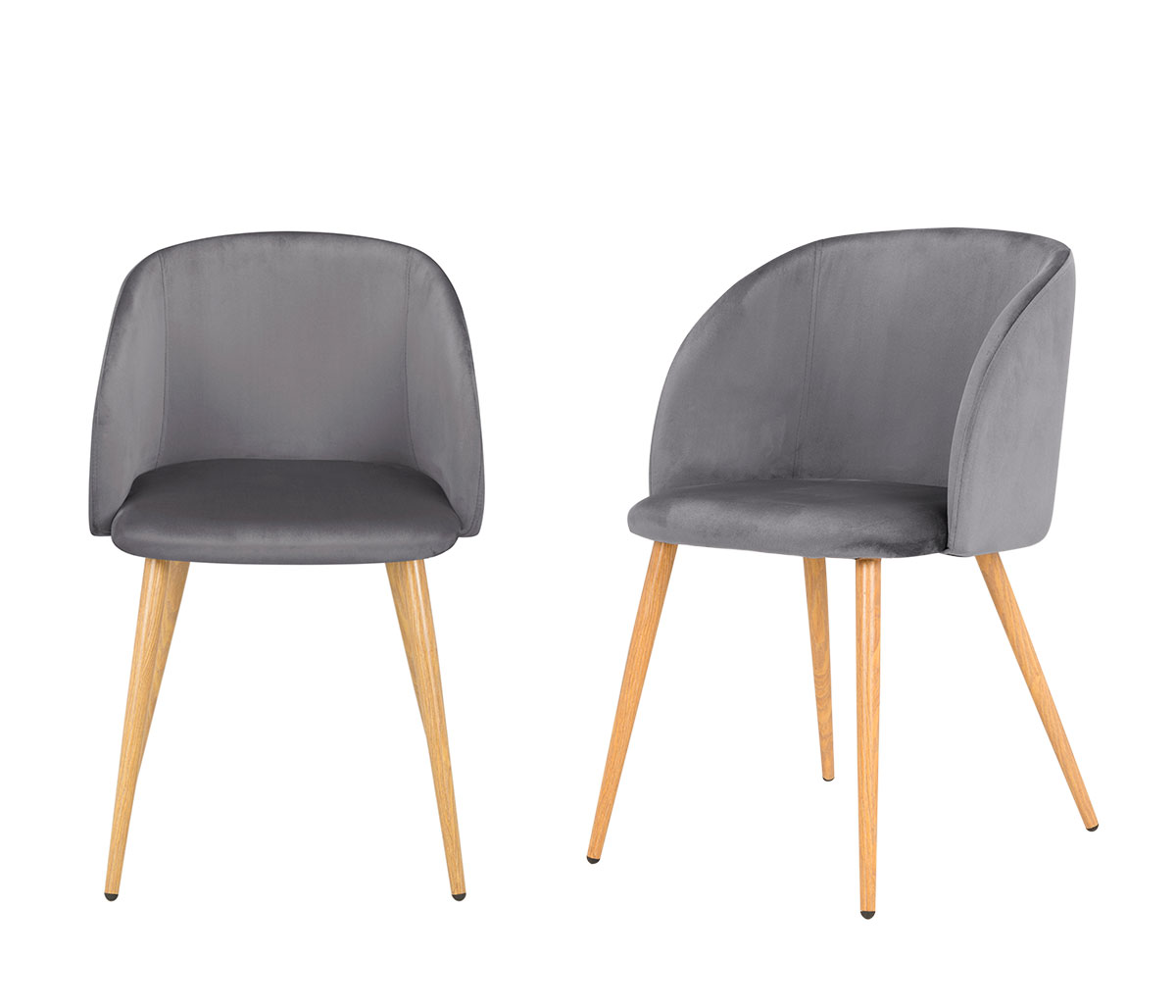 Set de 2 sillas Rolet encino - Gris oscuro